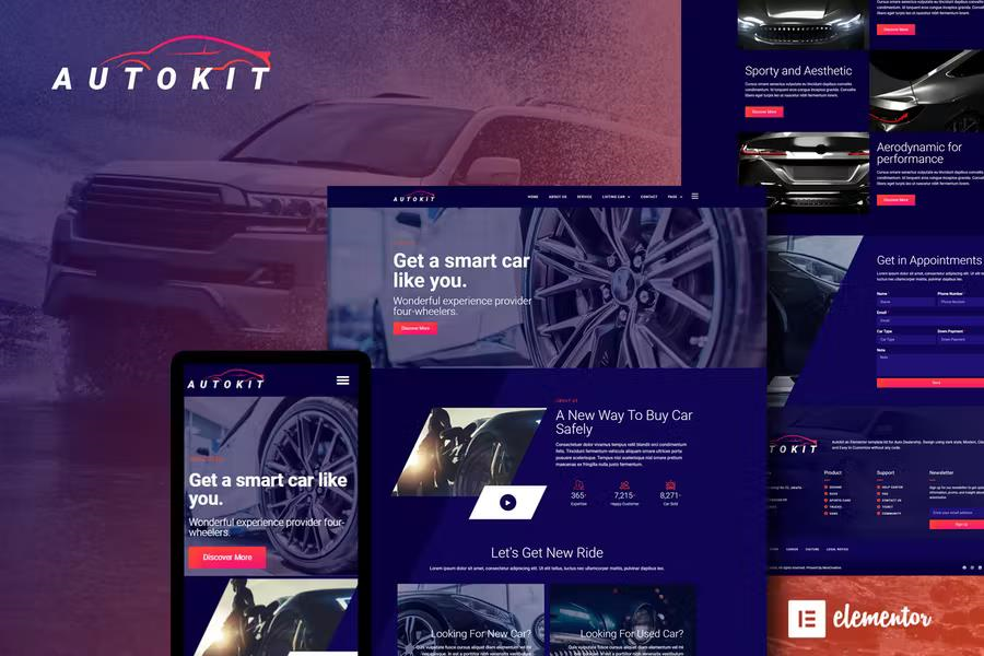 AUTOKIT – AUTO DEALERSHIP & CAR LISTING ELEMENTOR TEMPLATE KIT
